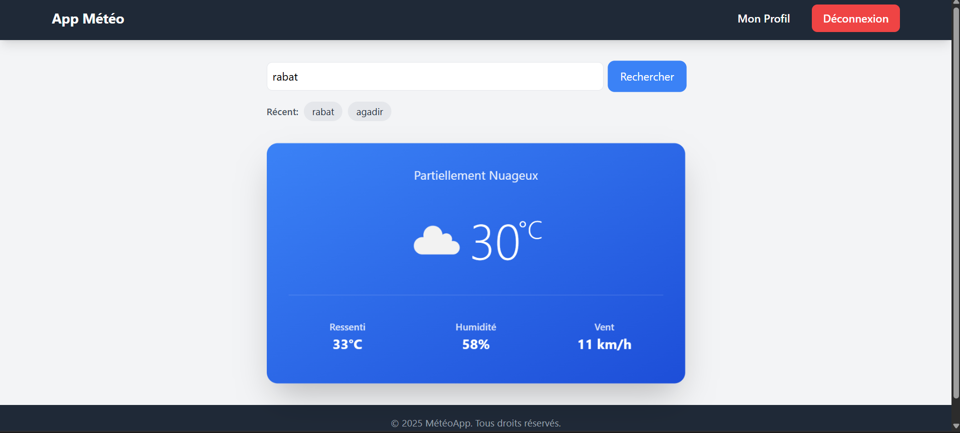 Application météo